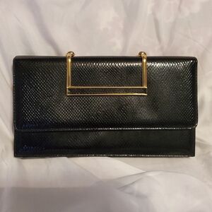 NWOT Vintage Ande Leather Snakeskin Patterned Clutch